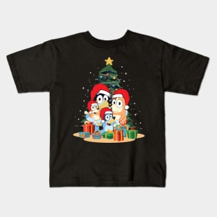 Funny Blueys Christmas Family Merry Christmas Kids T-Shirt